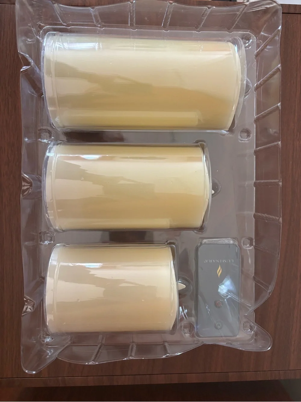 Luminara Ivory Flameless Pillar Candle Set